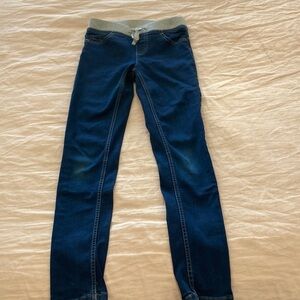 Justice Girls' Blue Jeans with Gray Waistband